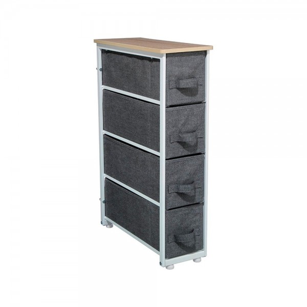 Cajonera estrecha gris oscuro 73,5 x 48 x 20 cm
